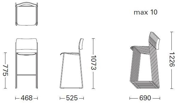 Howe Табурет с высокими санями 40/4 sun-id-1458527 - Вид №6