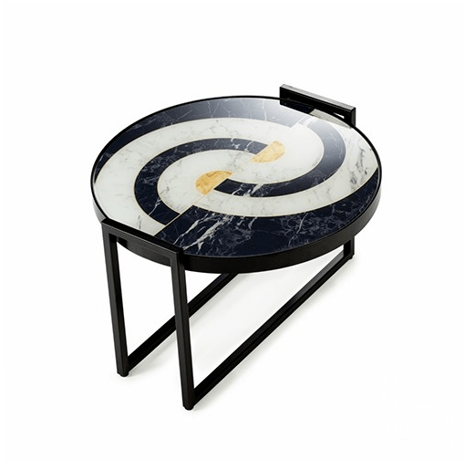 Mambo Unlimited Ideas Круглый журнальный столик из декорированного стекла sun-id-1410496 - Вид №3