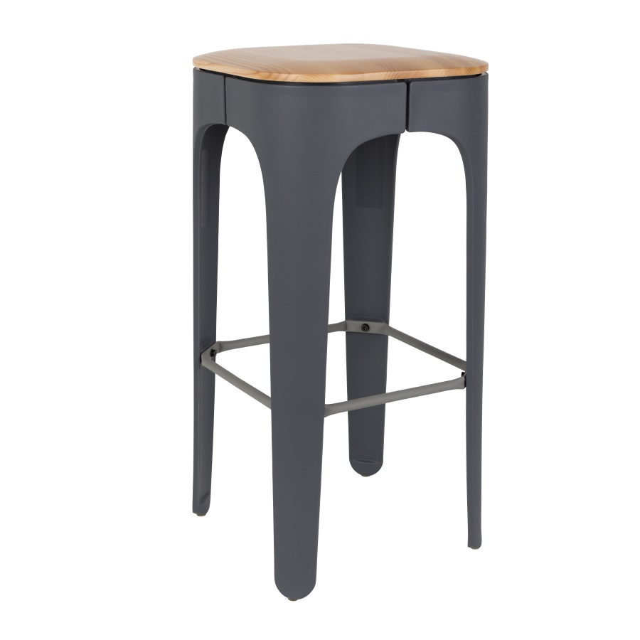 Стул барный Up-High темно-серый White Label Living 1500241 - Вид №2