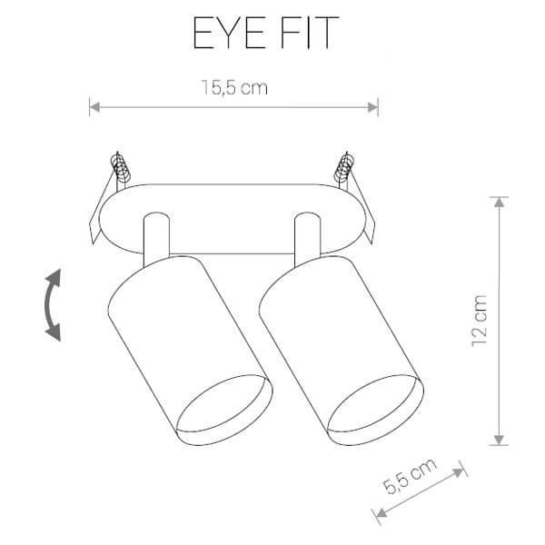 Встраиваемый спот белый с 2 плафонами Nowodvorski Eye Fit 9395 NOWODVORSKI EYE FIT 00-3926515 Белый  - Вид №1