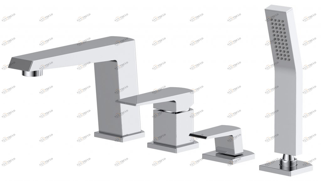 Смеситель на борт ванны однорычажный с ручным душем ARLIE ARL-VIM4-CRM BELBAGNO 