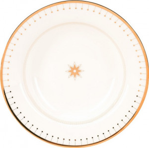 10633051 Императорский фарфоровый завод Тарелка суповая ИФЗ "Азур" 23,5см, с золотом, ф.Стандартная2 Фарфор костяной