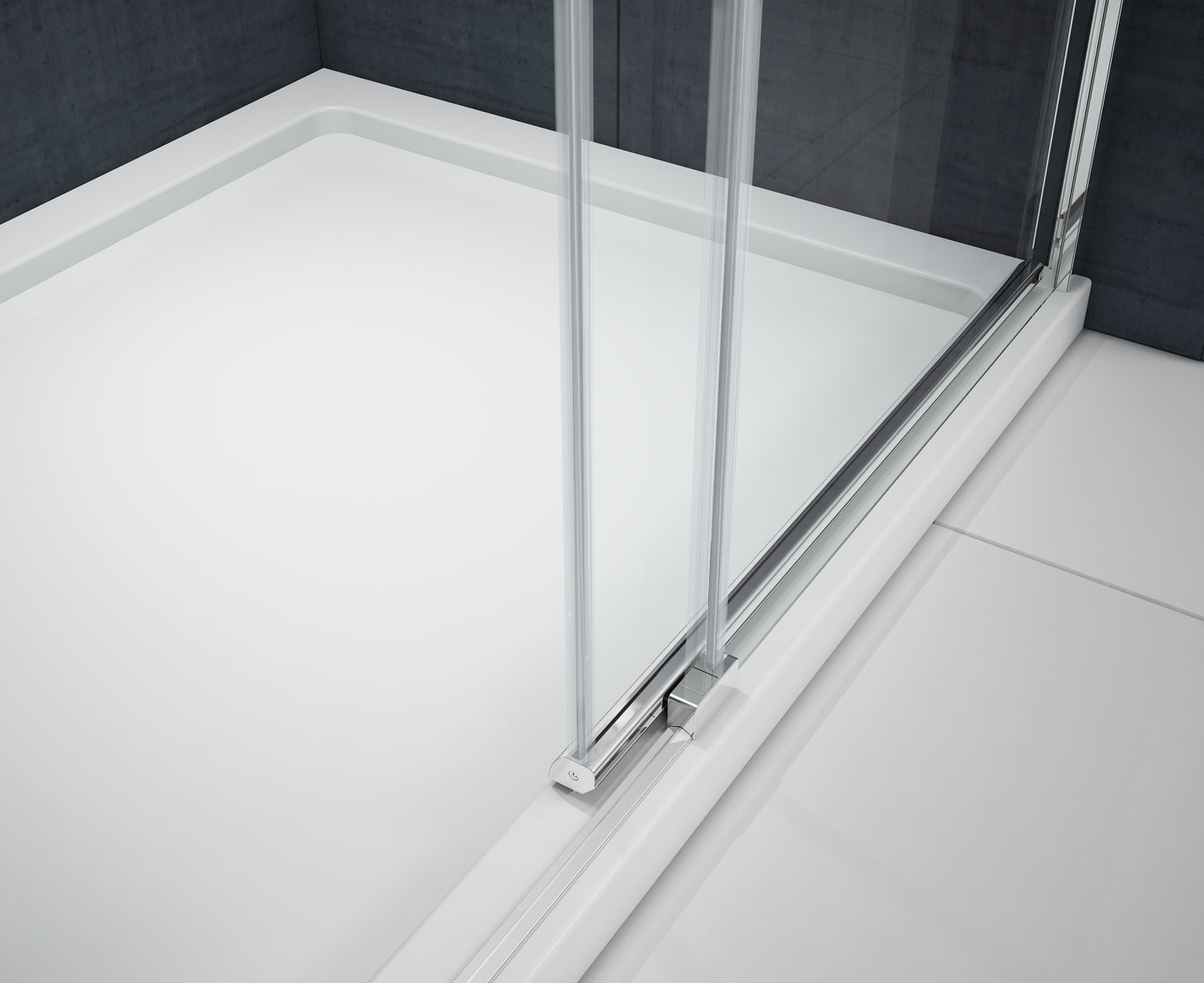 Дверь душевая для установки с боковой панелью MBLA1000L Merlyn MBOX Хромированный  - Вид №4