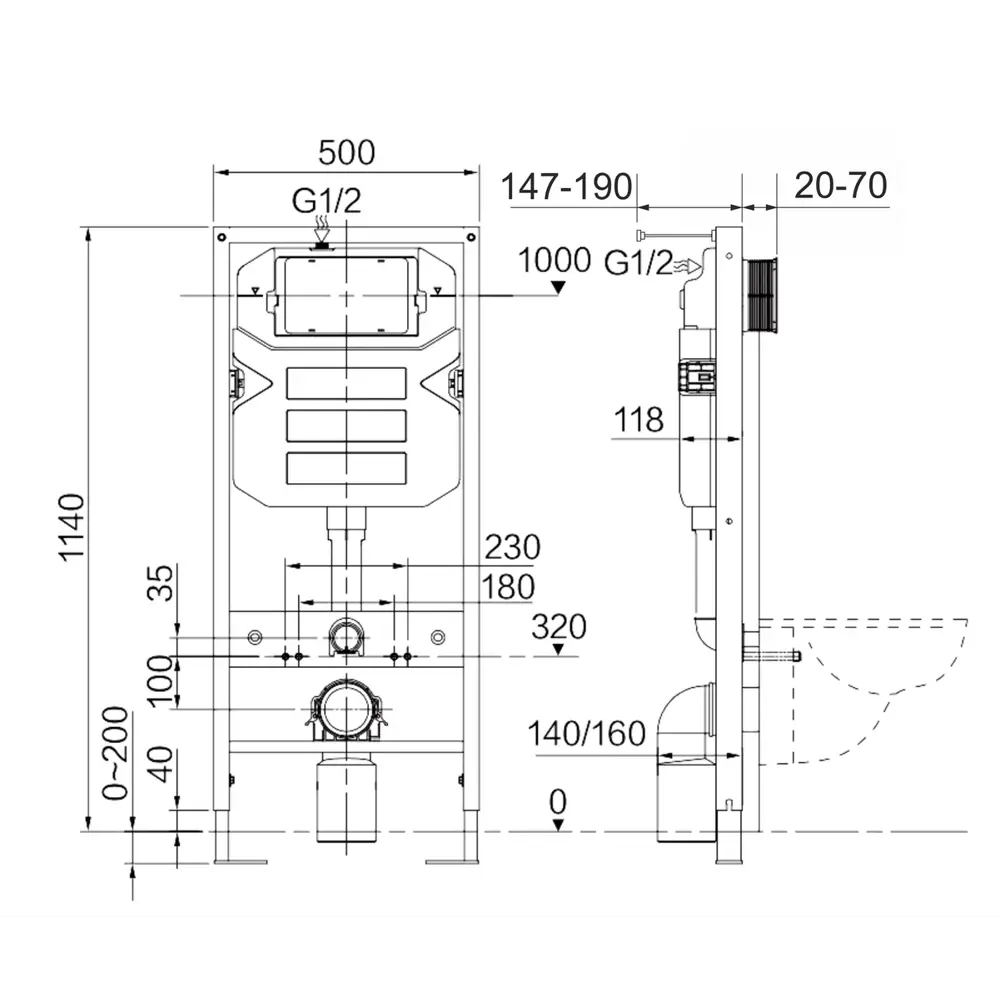 Комплект инсталляция и унитаз Metric безободковый с микролифтом клавиша цвет хром 89440902 STLM-2152110 Santreyd - Вид №13