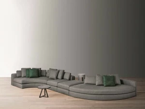 Meridiani Изогнутый диван со съемным чехлом из ткани Harold