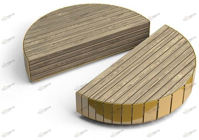 VESTRE Скамья из стали и дерева без спинки Stripes sun-id-1467434