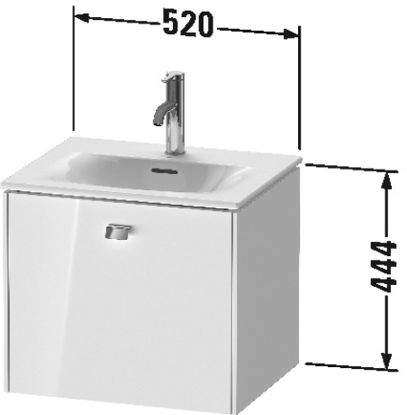 BR420900909 Тумбочка подвесная Brioso #BR4209 520 x 419 мм Светло-голубой матовый декор Duravit - Вид №1