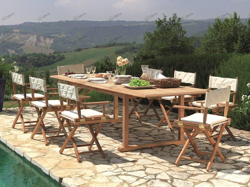 Unopiù Раздвижной прямоугольный стол из тика Milton Tamirep/tamilre