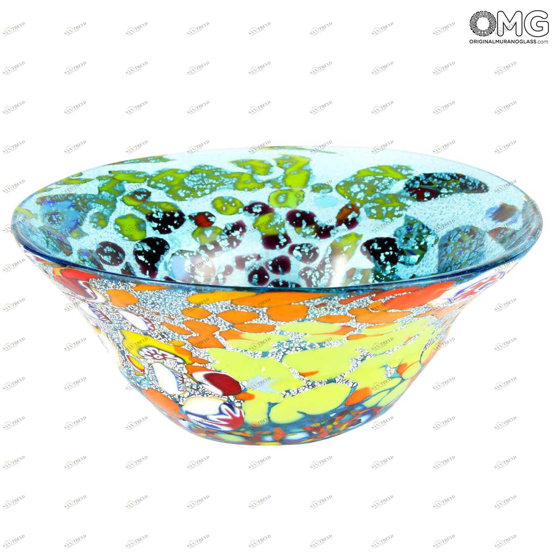 3259 ORIGINALMURANOGLASS Вазочка - лазурная - Original Murano Glass OMG 16 см 