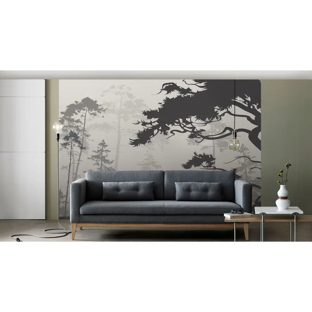 Фотообои флизелиновые Туманный лес 370x270 см МОСКОВСКАЯ ОБОЙНАЯ ФАБРИКА Malex factory STLM-2116340 - Вид №1