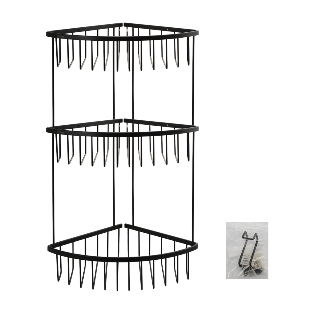 GFmark - Полочка угловая, овальная, тройная, 22 см решетка, под МЕДЬ, код: 77259  - Вид №4