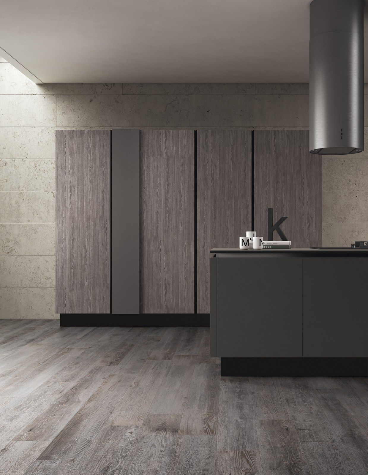 Встроенная кухня в HPL с островом Floritelli Cucine Prima ARCH-00112292 - Вид №1
