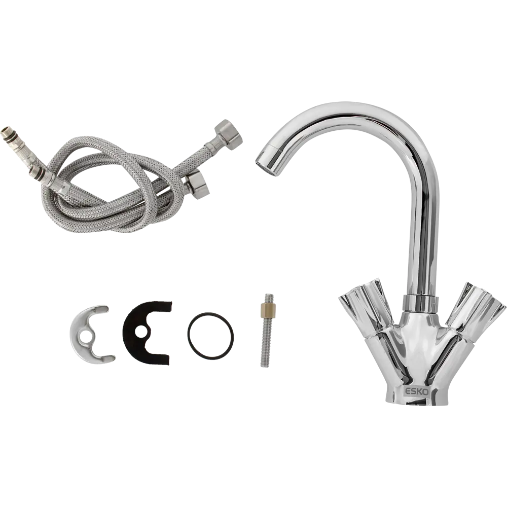 Смеситель для раковины Esko Accra 26 двухвентильный, цвет хром STLM-2099038 - Вид №2