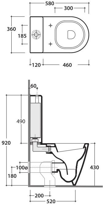 Fo003.bi Компакт унитаз с бачком Белый Ceramica Globo FORTY3 Италия - Вид №2