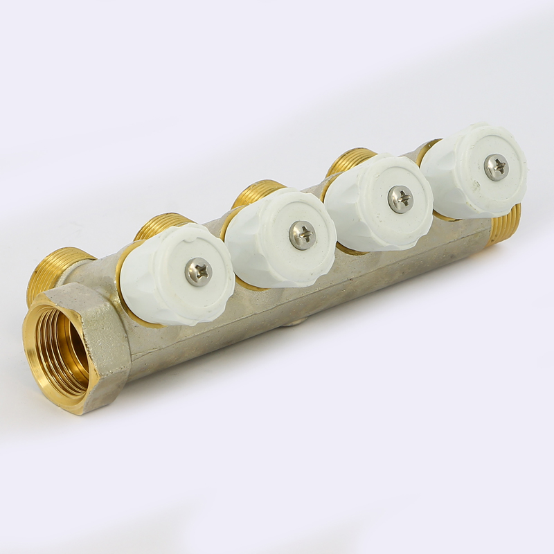 Коллектор НВ 3/4" с вентилями никелированный EMMETI 4 выходаМ24х19 36мм 01307270 - Вид №2