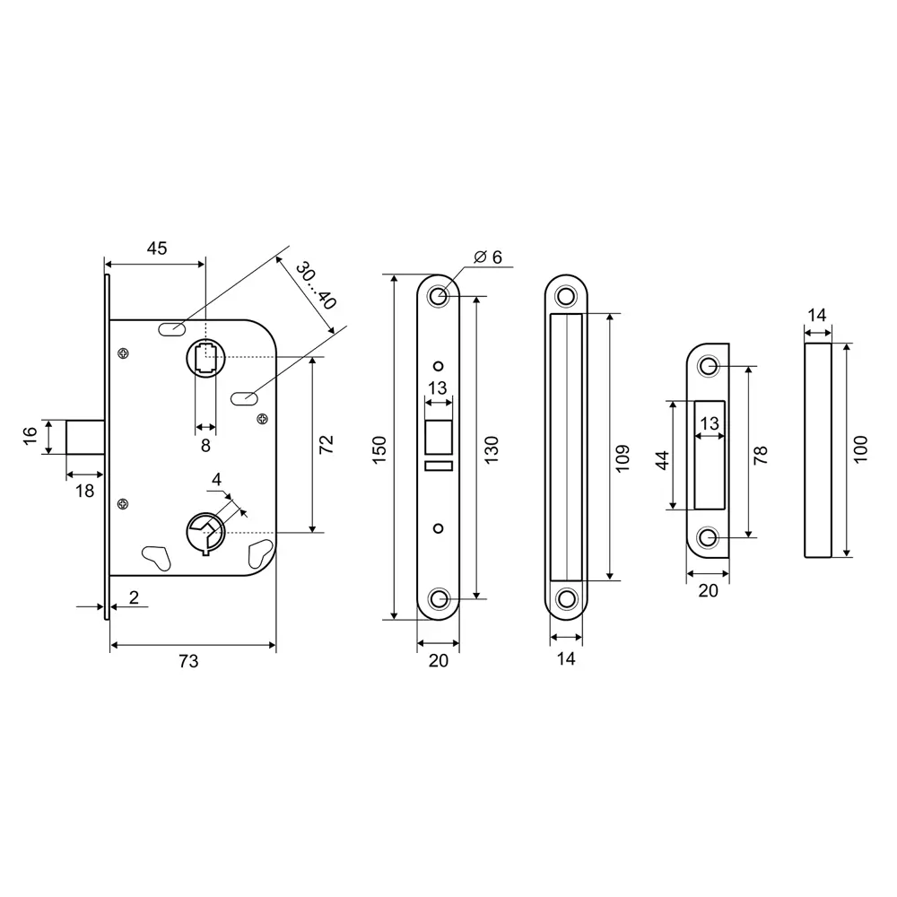 ФЗ ЗАМОК ВРЕЗ. L 004 CP (5/10/50) ФАБРИКА ЗАМКОВ STLM-2138286 - Вид №3