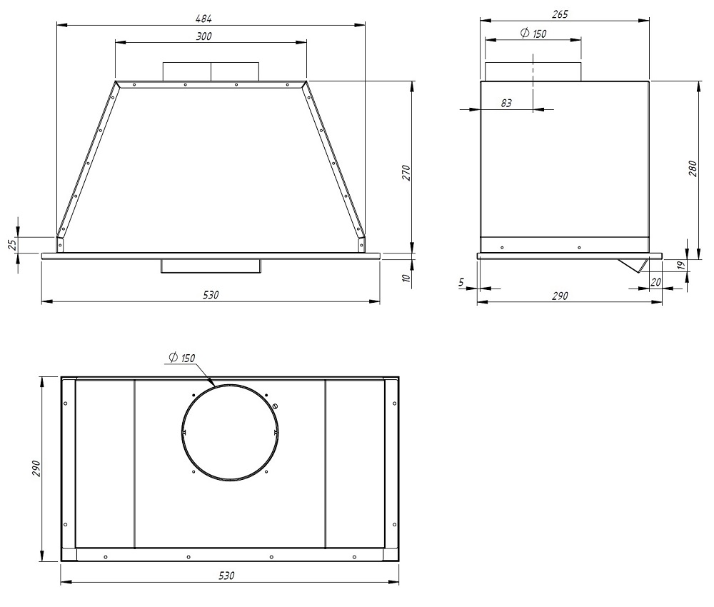 8167557 Вытяжка полновстраиваемая Akpo WK-6 Neva черный STDN-0095312 - Вид №8