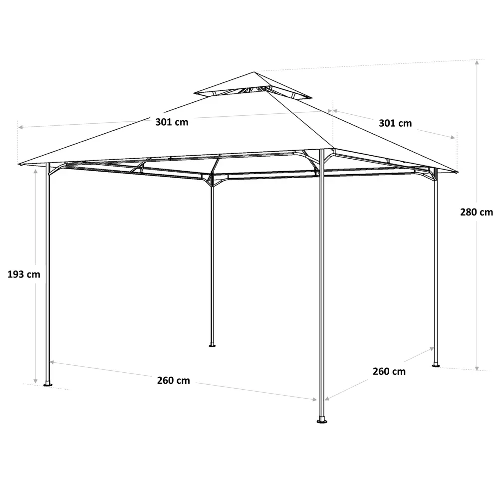 Беседка NATERIAL Oxis 300x300 см с защитой от солнца и москитов 82232755 STLM-1573818 - Вид №15