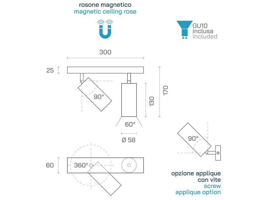 Несколько регулируемых потолочных алюминиевых прожекторов Amarcords Tobe ARCH-00113633 - Вид №16