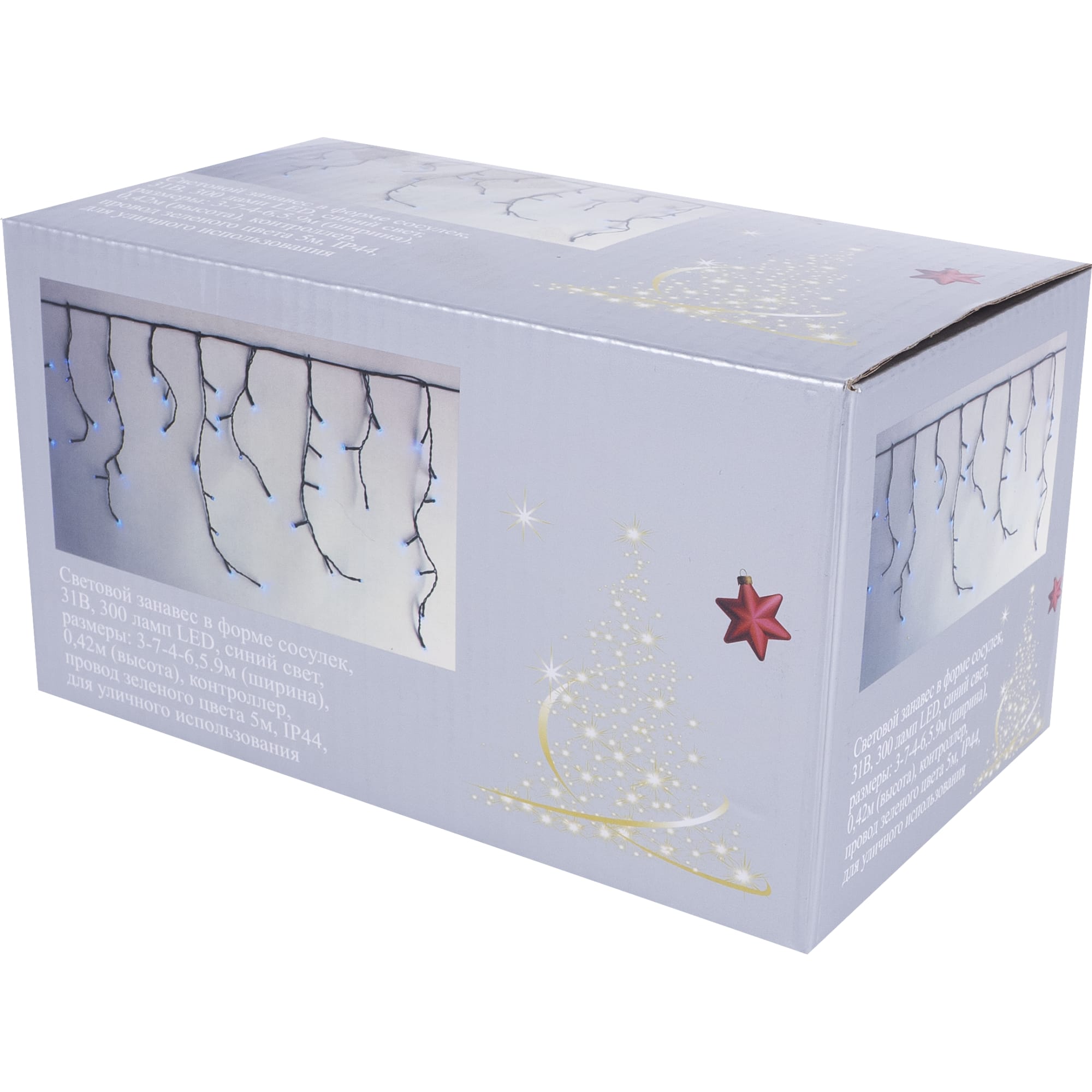 14040978 Электрогирлянда наружная «Бахрома» 5.9 м 300 LED синий Santreyd  - Вид №6