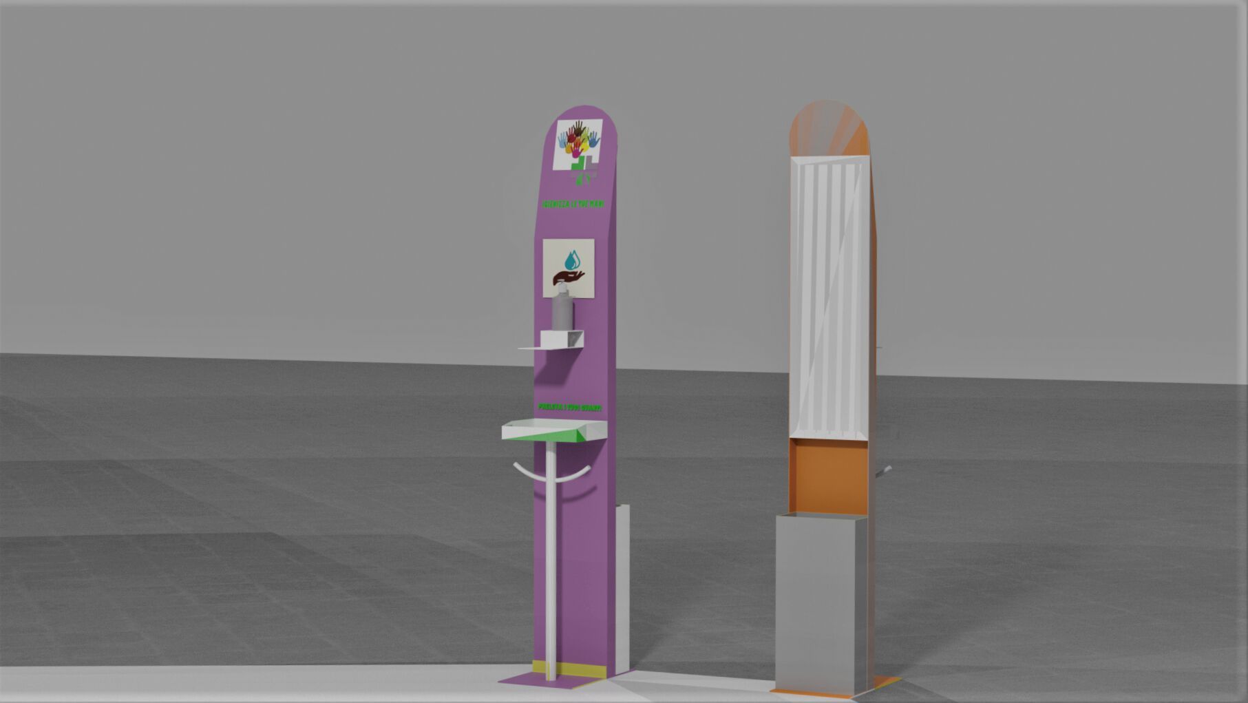 Металлический дезинфицирующий дозатор геля CITYSì MINOSTAND ARCH-00082455 - Вид №1