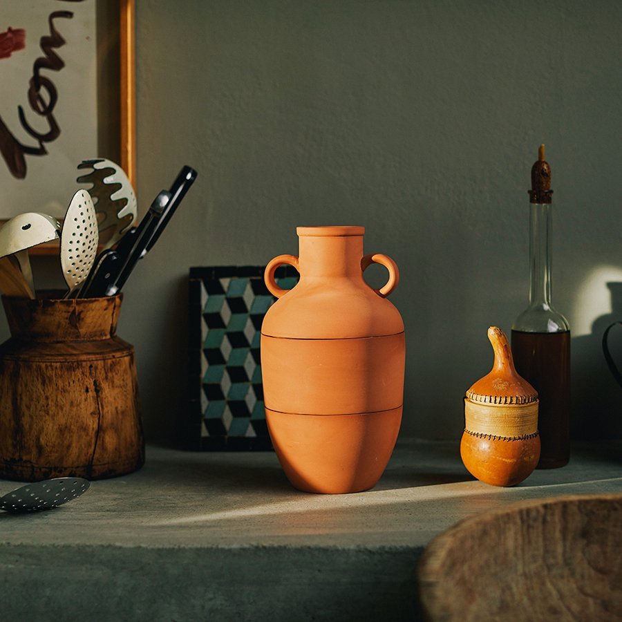 Ваза глиняная терракотовая Amforea DOIY - 00-3880720 Оранжевый  - Вид №4