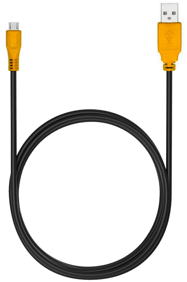 GCR-UA3MCB1-BB2S-0.5m кабель 0.5m usb 2.0, am/microb 5pin, черный, желтые коннекторы, 28/28 awg, экран, армированный, морозостойкий, Greenconnect Santreyd  - Вид №2