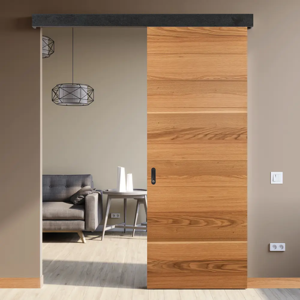 Дверь межкомнатная глухая Loft 90x200 см шпон цвет дуб рустик с замком и петлями 82246658 STLM-2054829 МАРИО РИОЛИ  - Вид №3