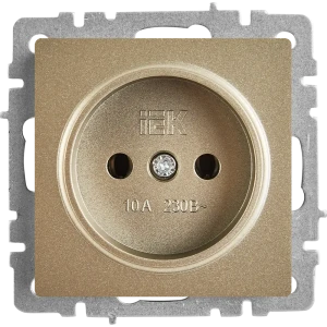 Розетка встраиваемая IEK Brite РС10-1-0-БрШ без заземления цвет шампань 87761640 STLM-2029272