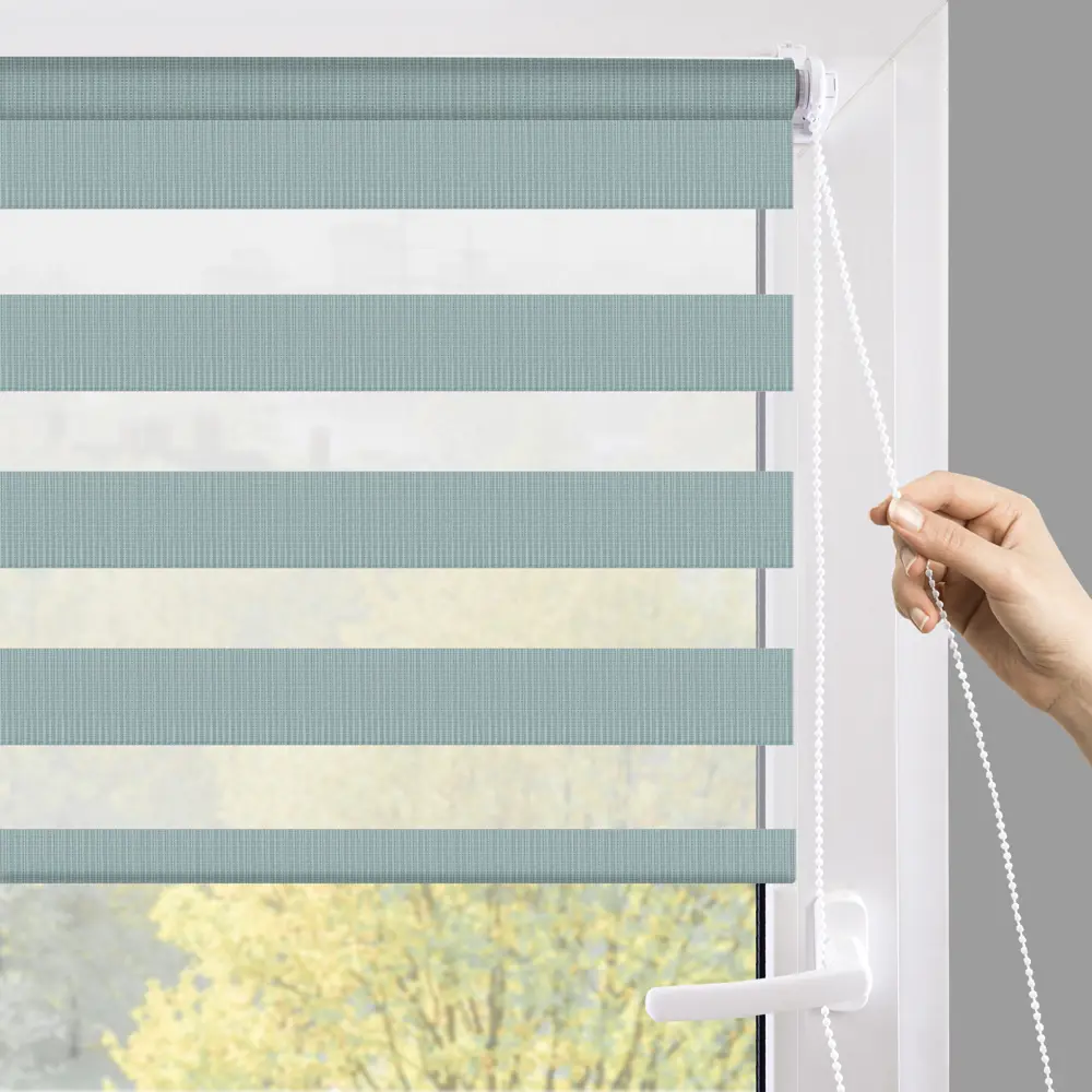 Рулонная штора день-ночь MIAMOZA Петер 100×160 см бирюзовая 89411362 STLM-1577021 - Вид №5