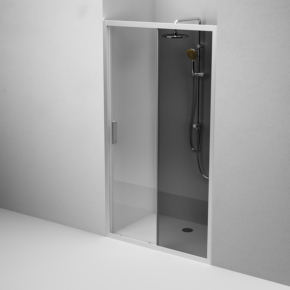 W90G-110-1-195MG Solo Дверь душевая 110х195 стекло тонированное профиль матовый хром AM.PM Gem - Вид №3