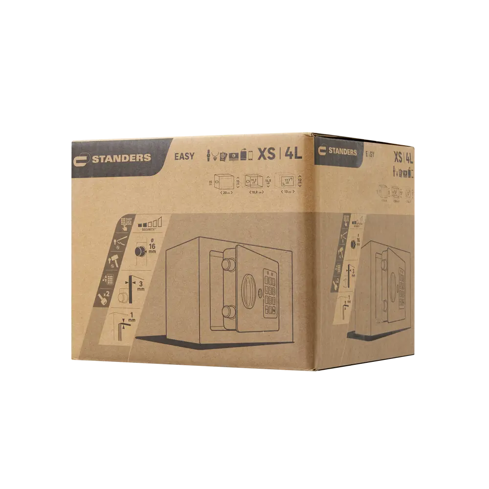 Сейф Standers 4 л электронный замок 20x15x15 см сталь 85155395 STLM-2053876  - Вид №5