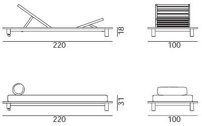 Gervasoni Лежащая грядка Gervasoni outdoor sun-id-1439726 - Вид №5
