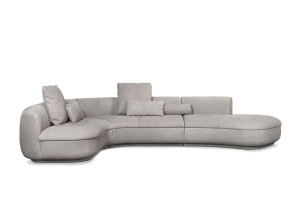 Кожаный модульный изогнутый диван