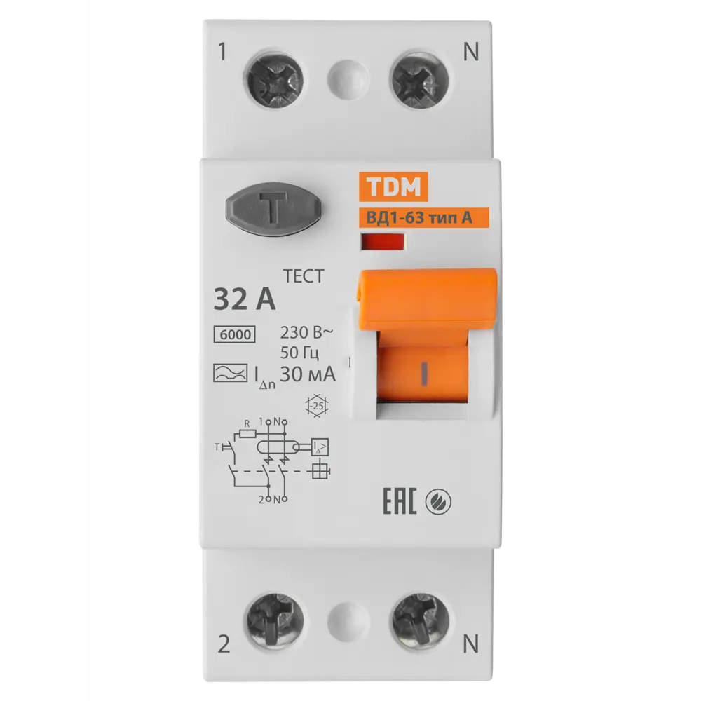УЗО TDM Electric ВД1-63 — защита от поражения током и пожаров 89347151 STLM-1118895 - Вид №1