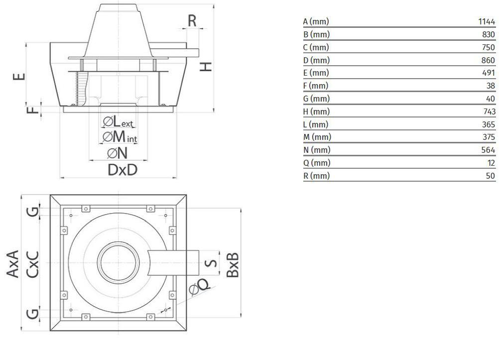 Vortice Центробежный крышный вентилятор для удаления горячего дыма Torrette tr-ed-v 15173 - Вид №1