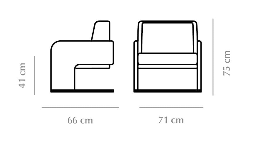 Ткань консольное кресло с подлокотниками DOOQ ARCH-00107564 - Вид №3