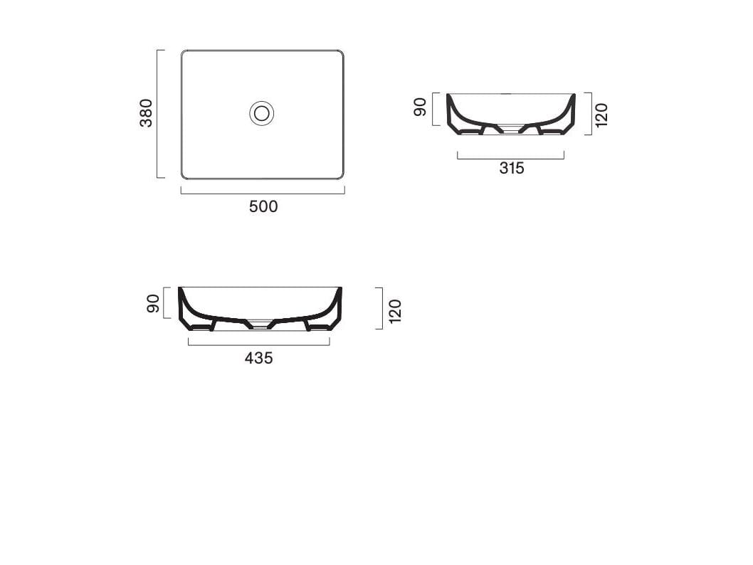 Прямоугольная раковина с одной столешницей CERAMICA CATALANO ARCH-00104941 - Вид №2