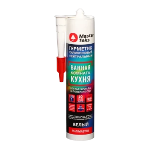 Герметик силиконовый нейтральный для ванны и кухни Masterteks 280 мл цвет белый