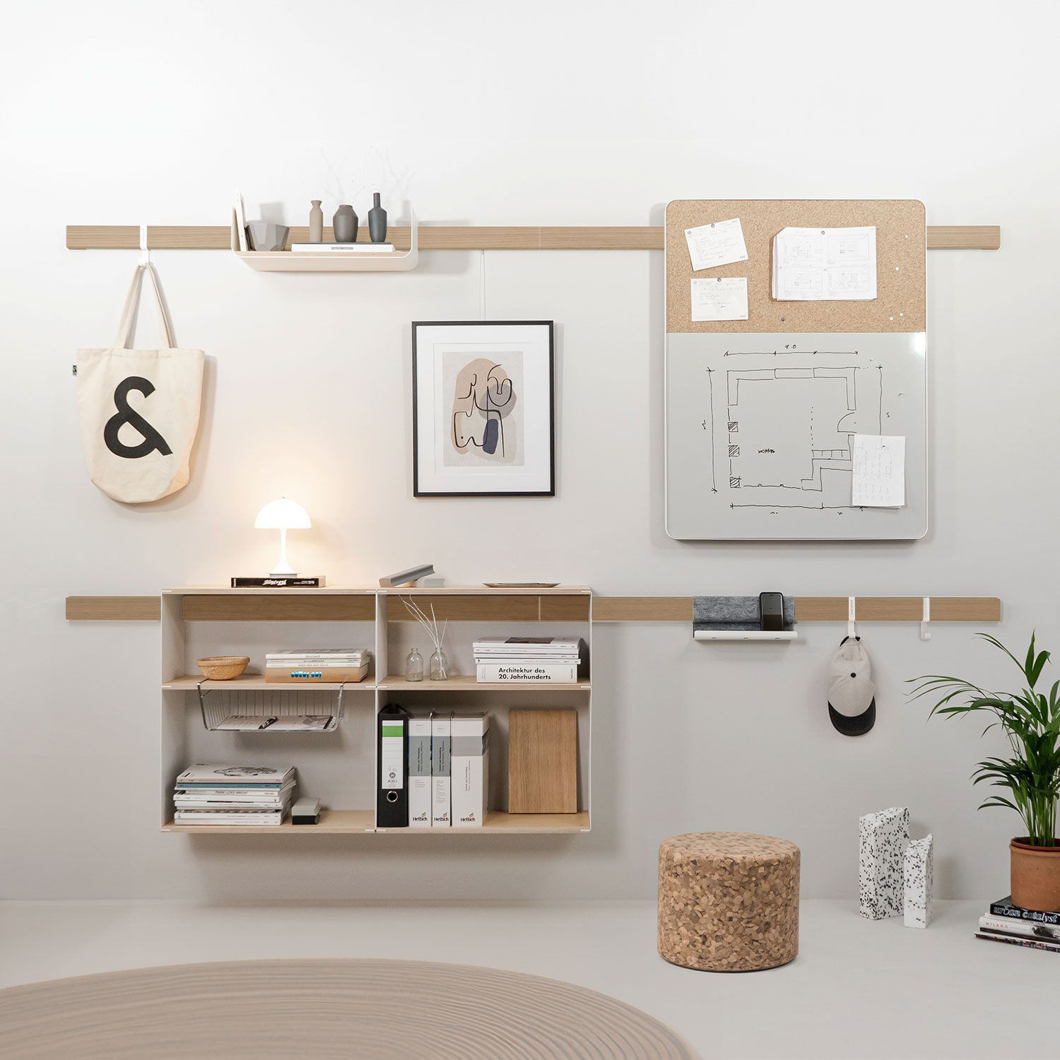 Деревянная система настенных полок с доской и доской объявлений Variand Furniture H03 ARCH-00029423 - Вид №5