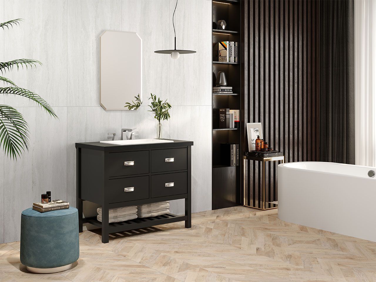 Пол из керамогранита с мраморным эффектом Kaleseramik ванная комната ARCH-00058125 - Вид №4