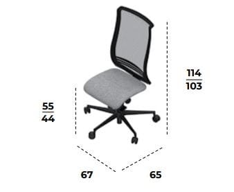 5 спиц ткань операционный офис стул с подголовником Bralco ARCH-00001702 - Вид №2