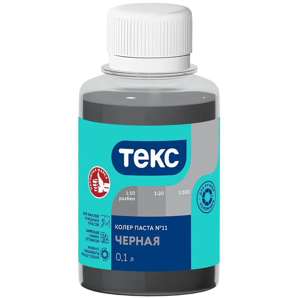Колер паста Текс Универсал 0.1 л цвет черный 89344647 STLM-2015703 