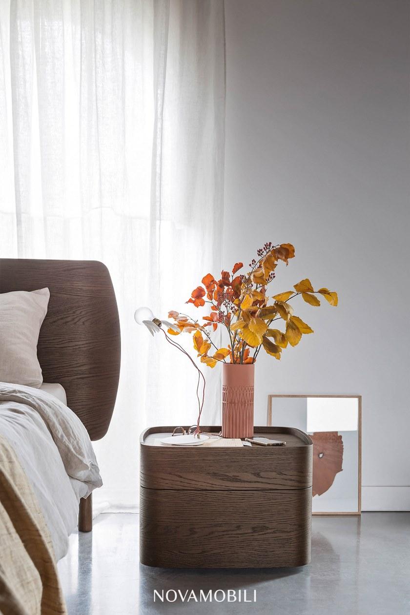 Novamobili Прямоугольная прикроватная тумбочка из дуба с ящиками Norman sun-id-1514340 - Вид №1