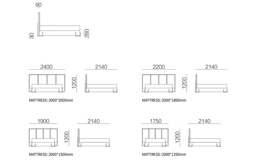 Двуспальная мягкая кровать с высоким изголовьем HC28 maison JOM ARCH-00147462 - Вид №2