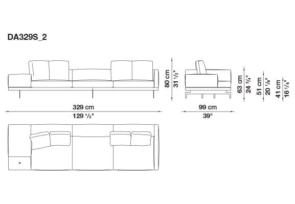 3-местный тканевый диван B&B Italia док ARCH-00033457 - Вид №179
