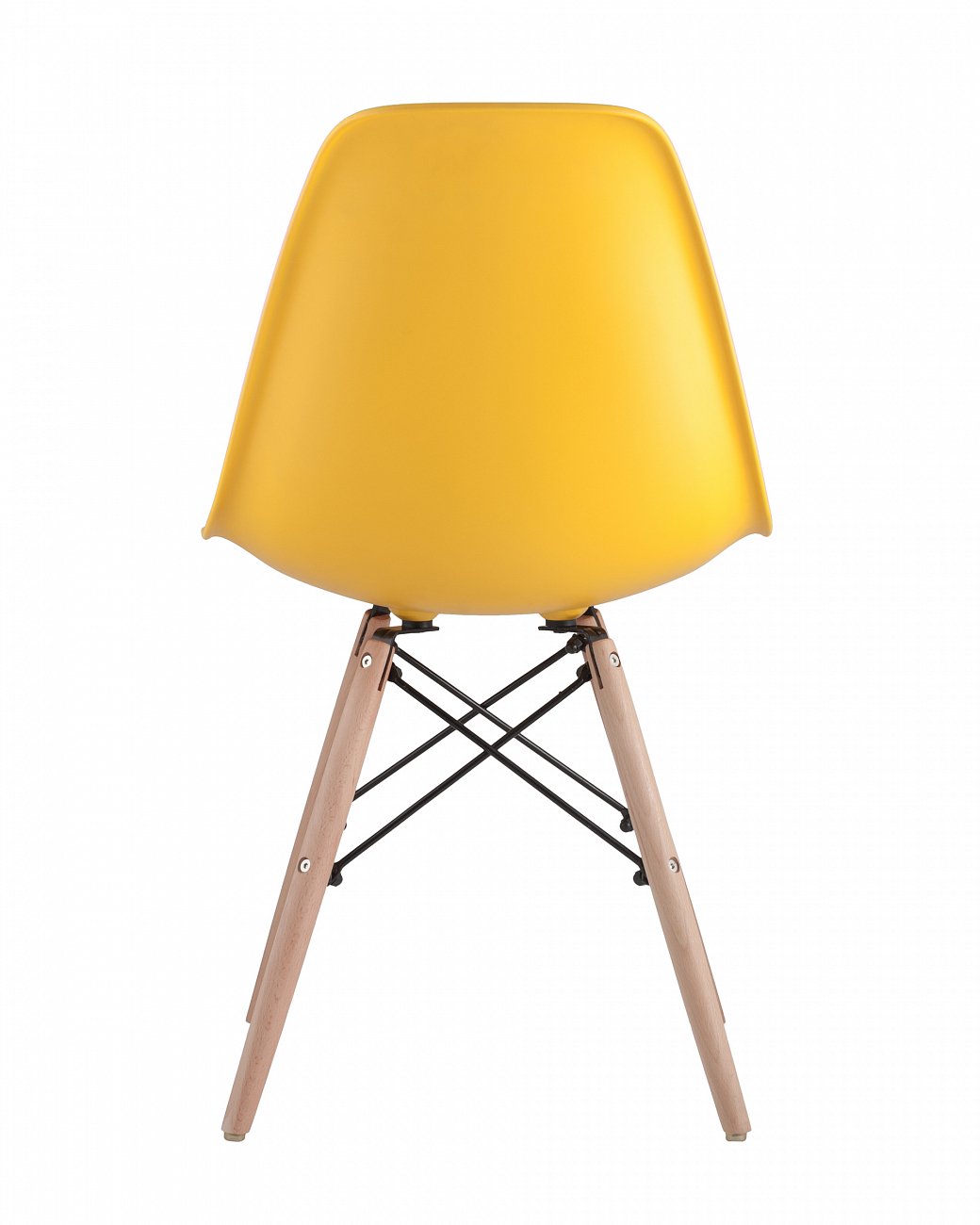 Стул со спинкой желтый с деревянными ножками Eames EAMES ДИЗАЙНЕРСКИЕ, EAMES DSW 00-3882019 Желтый  - Вид №2