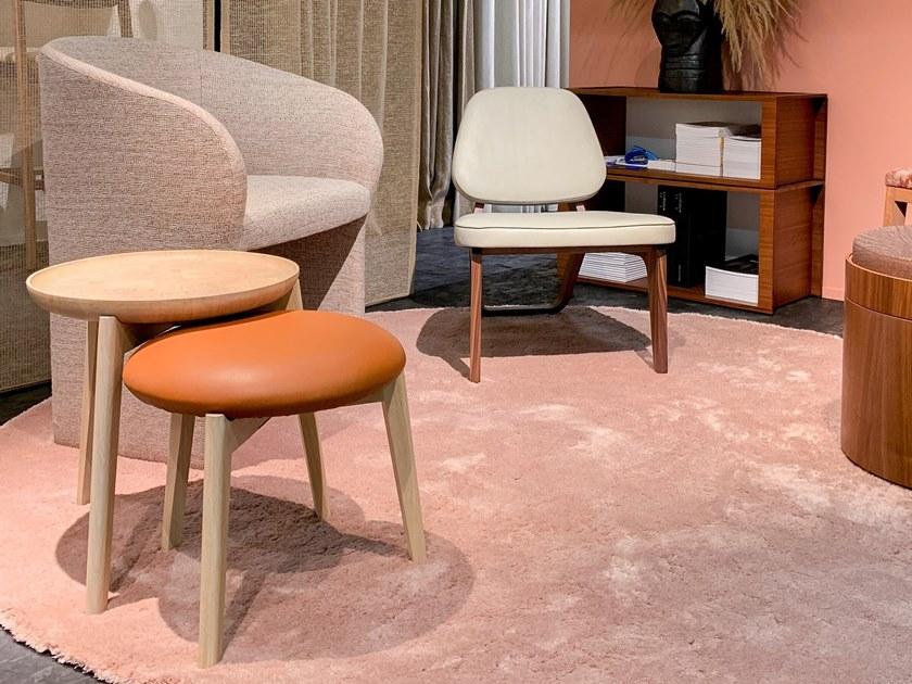 Wildspirit Низкий деревянный табурет со встроенной подушкой Macaron sun-id-1365617 - Вид №5