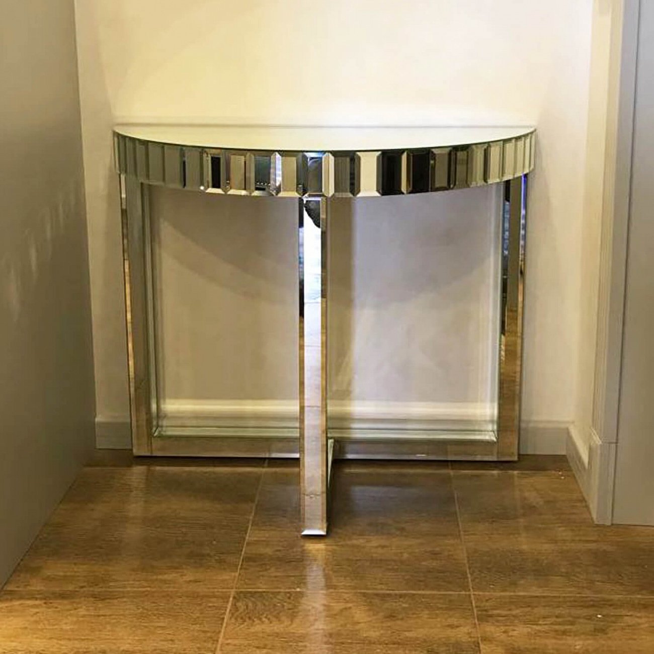 Консоль зеркальная полукруглая серебро "Шарпэн" GRAUM  304032 Зеркальный  - Вид №1