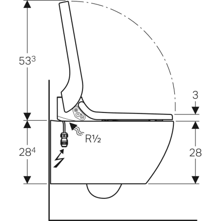 146.294.SI.1 Подвесной унитаз настенный Белый Geberit  Германия  - Вид №4